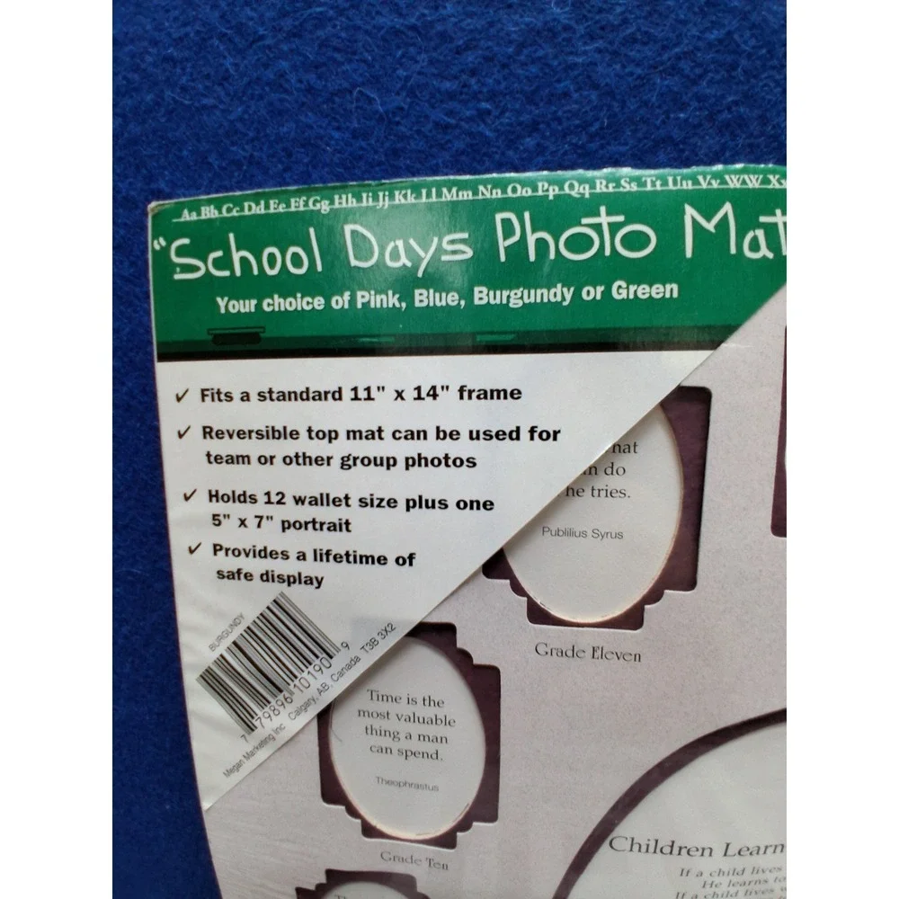 Megan Marketing School Days Photo Mat Burgundy Reversible 11x14 Graduation Mat